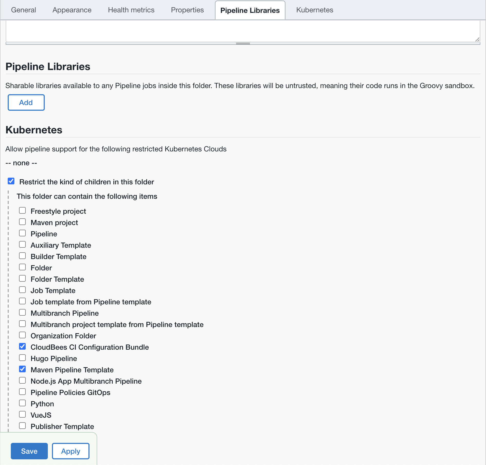 Restricted Folder Items
