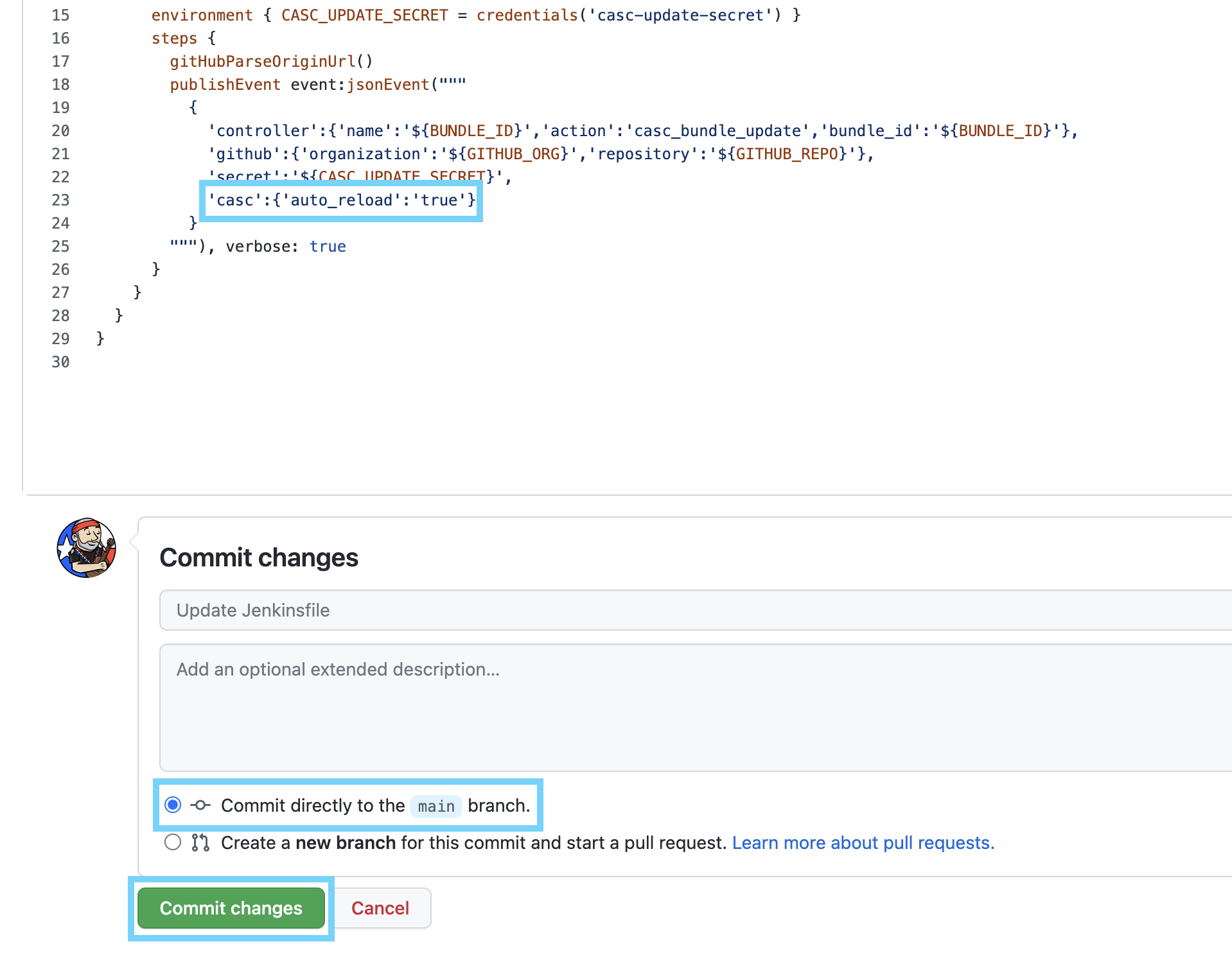 Commit casc-bundle Jenkinsfile